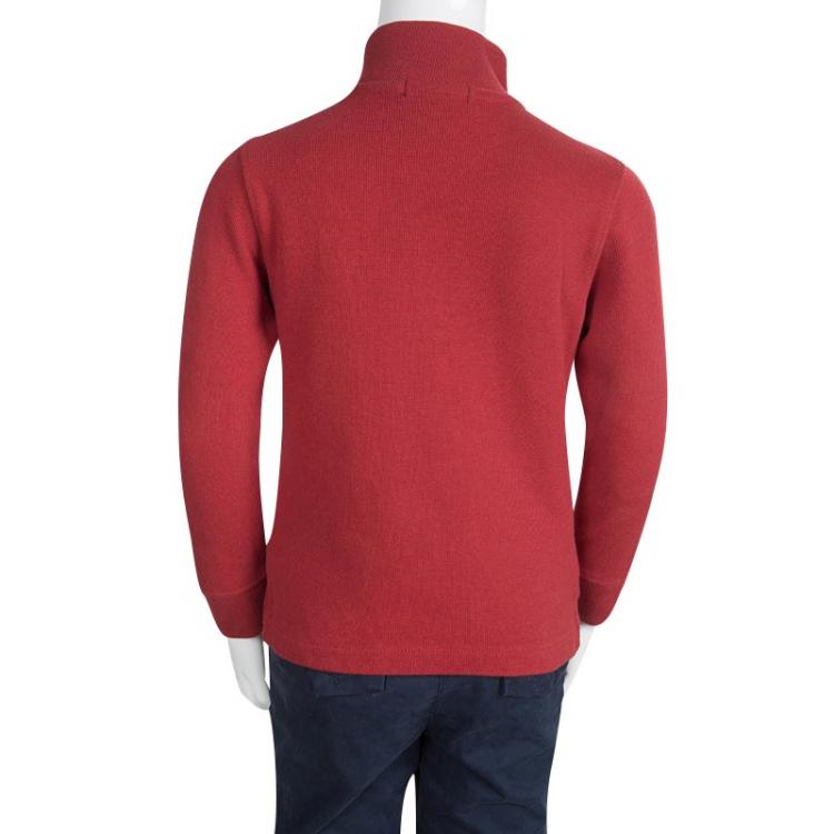 Pre Owned Polo By Ralph Lauren Red Zip Detail Sweater 5 Yrs