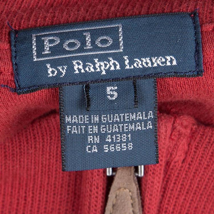 Pre Owned Polo By Ralph Lauren Red Zip Detail Sweater 5 Yrs