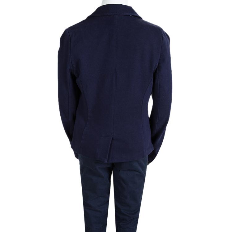 Pre Owned Ralph Lauren Navy Blue Cotton Notched Collar Blazer 8-10 Yrs