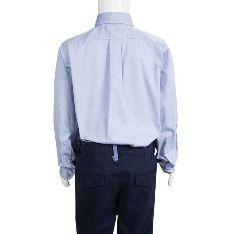 Pre Owned Ralph Lauren Blue Cotton Long Sleeve Buttondown Shirt 7 Yrs