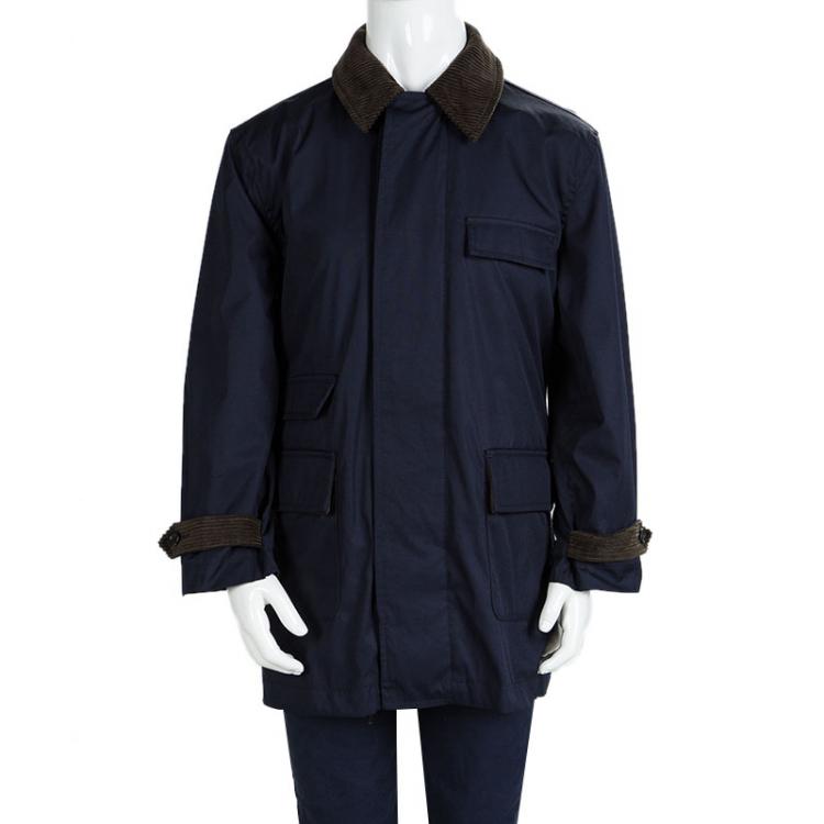 Pre Owned Polo By Ralph Lauren  Navy Blue Corduroy Trim Jacket 6 Yrs