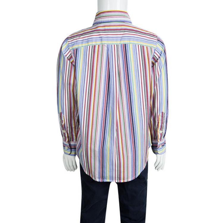 Pre Owned Ralph Lauren Multicolor Striped Button Down Long Sleeve Shirt 4 Yrs
