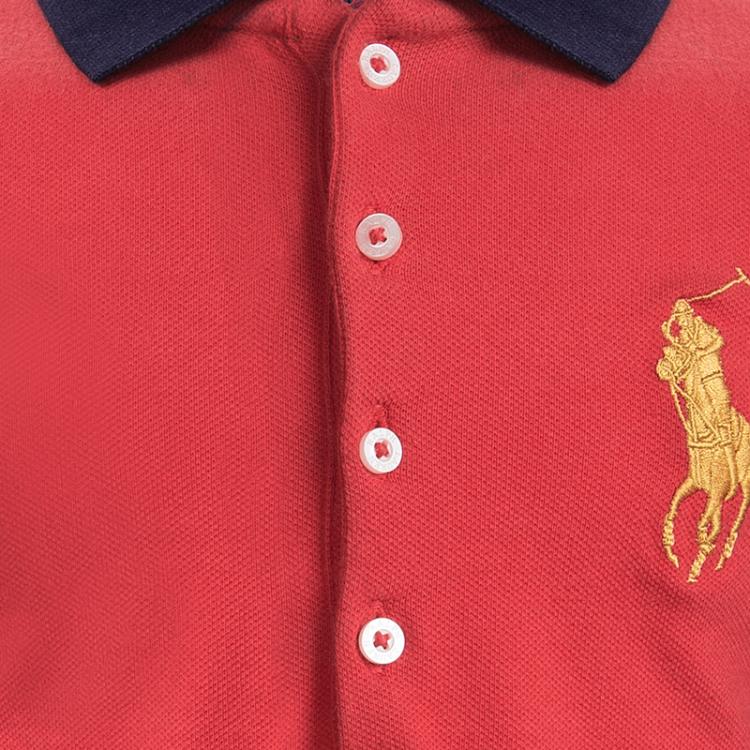 Pre Owned Ralph Lauren Colorblock Long Sleeve Polo T-Shirt 5 Yrs