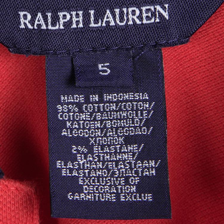Pre Owned Ralph Lauren Colorblock Long Sleeve Polo T-Shirt 5 Yrs