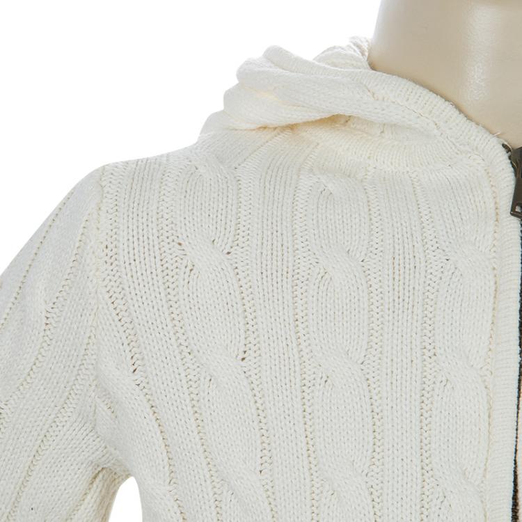 Pre Owned Ralph Lauren White Cable Knit Hoodie 5 Yrs