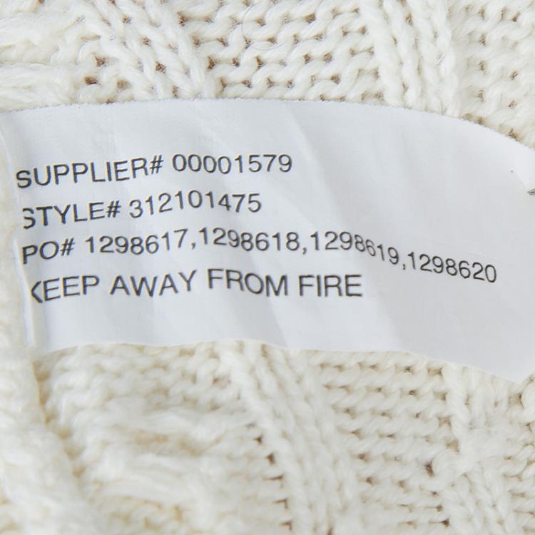 Pre Owned Ralph Lauren White Cable Knit Hoodie 5 Yrs