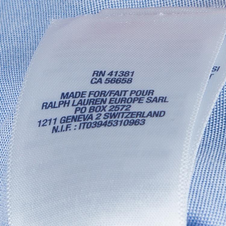 Pre Owned Ralph Lauren Blue Puffed Sleeve Button-Down Shirt 3 Yrs