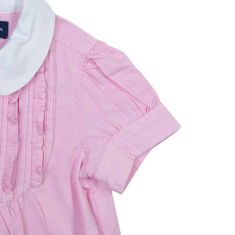 Pre Owned Ralph Lauren Pink Pintuck Detail Puffed Sleeve Dress 3 Yrs