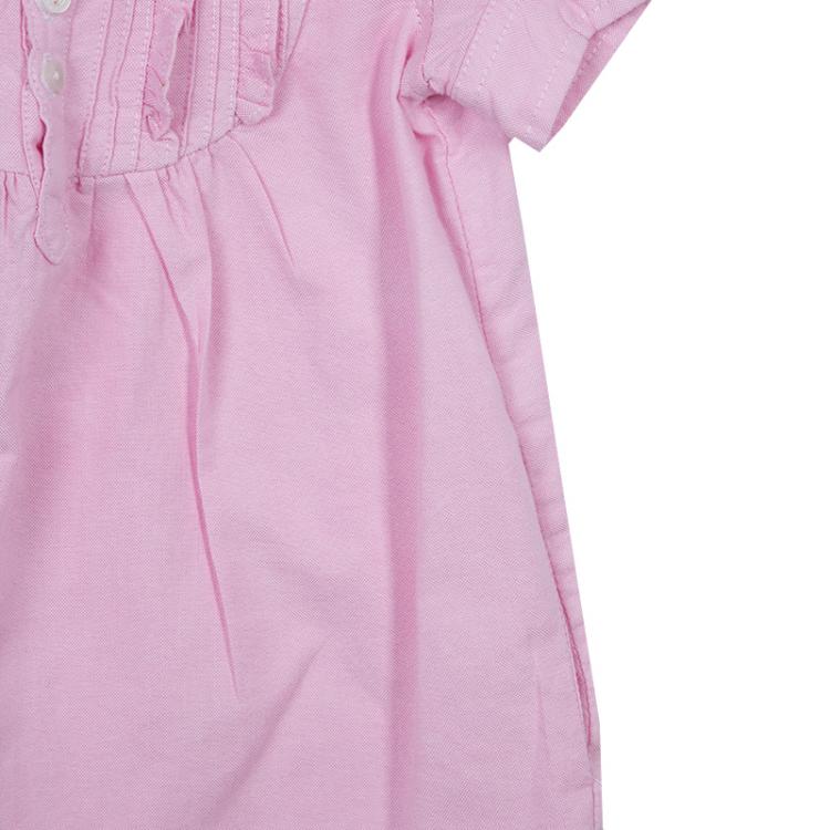 Pre Owned Ralph Lauren Pink Pintuck Detail Puffed Sleeve Dress 3 Yrs