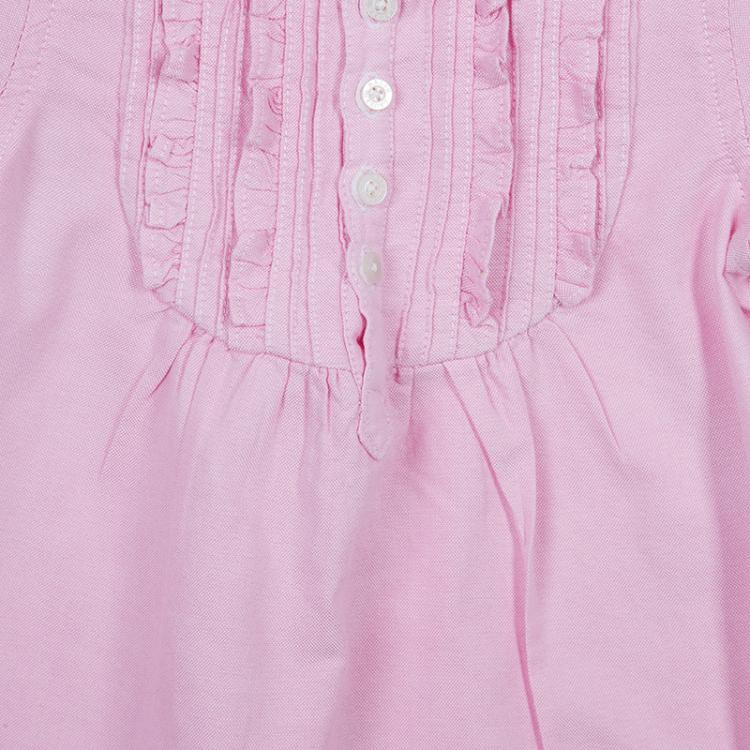 Pre Owned Ralph Lauren Pink Pintuck Detail Puffed Sleeve Dress 3 Yrs