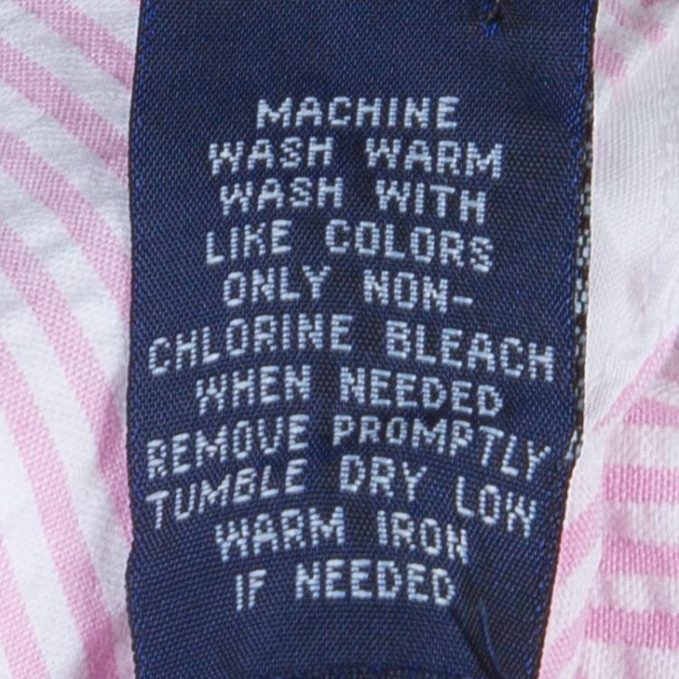 Pre Owned Ralph Lauren Pink Striped Seersucker Sleeveless Bow Detail Dress 2 Yrs