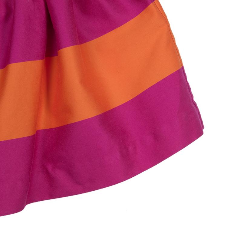 Pre Owned Ralph Lauren Orange and Pink Striped Skirt 6 Yrs