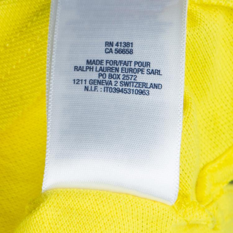 Pre Owned Ralph Lauren Yellow Polo T-Shirt 4 Yrs