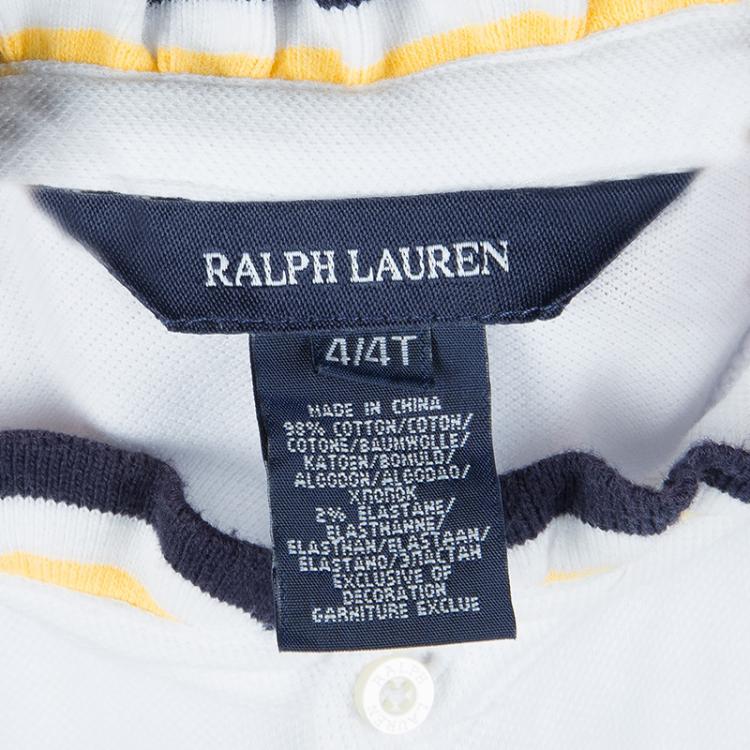 Pre Owned Ralph Lauren White Cotton Sleeveless Polo T-Shirt 4 Yrs