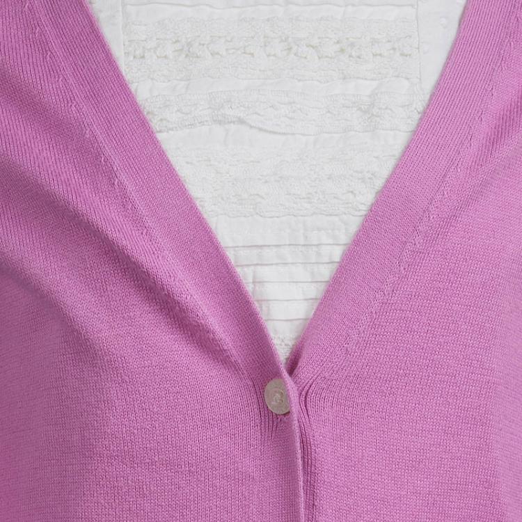 مملوكة مسبقًا Ralph Lauren Pink Knit Button Front Cardigan  7 Yrs