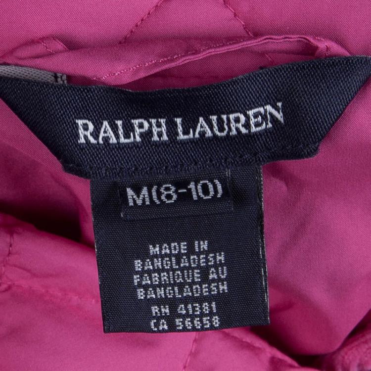Pre Owned Ralph Lauren Kids Hot Pink Diamond Quilted Jacket 8-10 Yrs