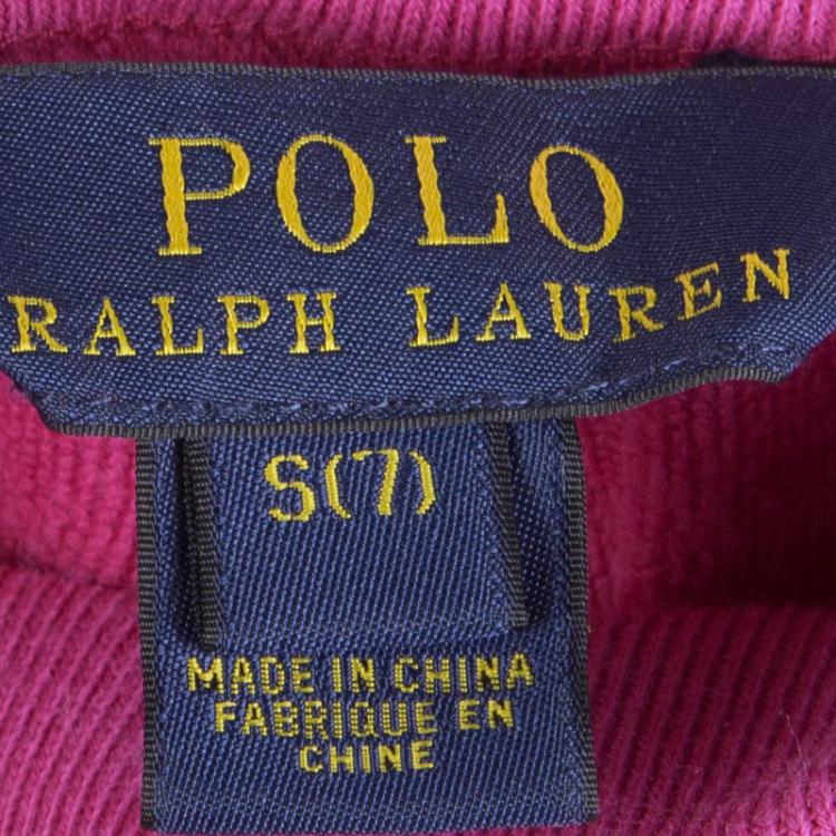 Pre Owned Polo By Ralph Lauren Pink Knit Ruched Jogger Pants 7 Yrs