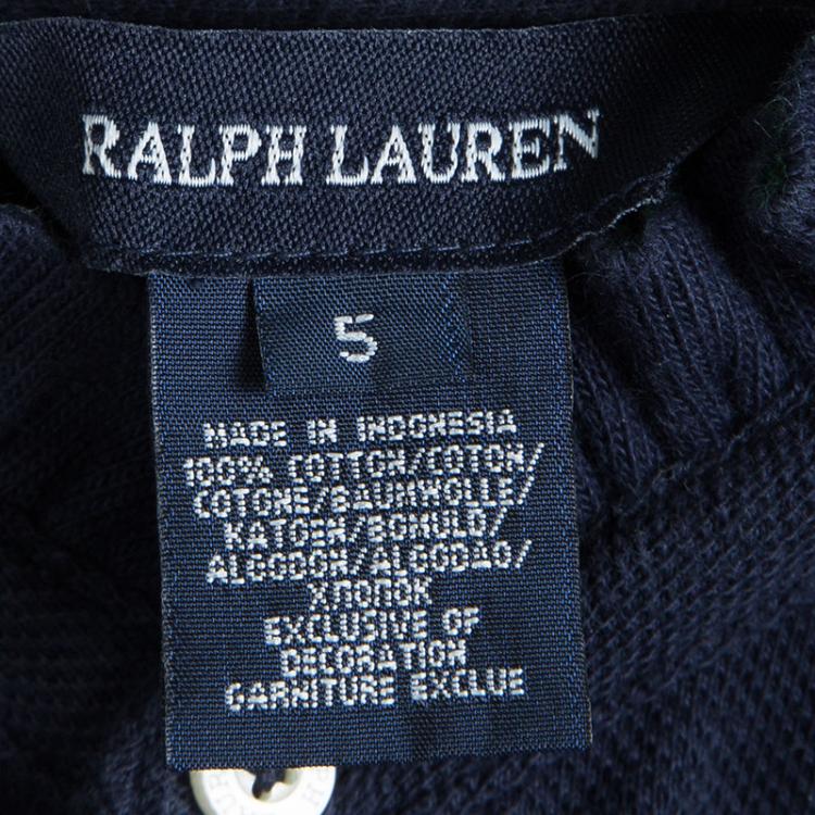 Pre Owned Ralph Lauren Navy Blue Sleeveless Polo T-Shirt Dress 5 Yrs