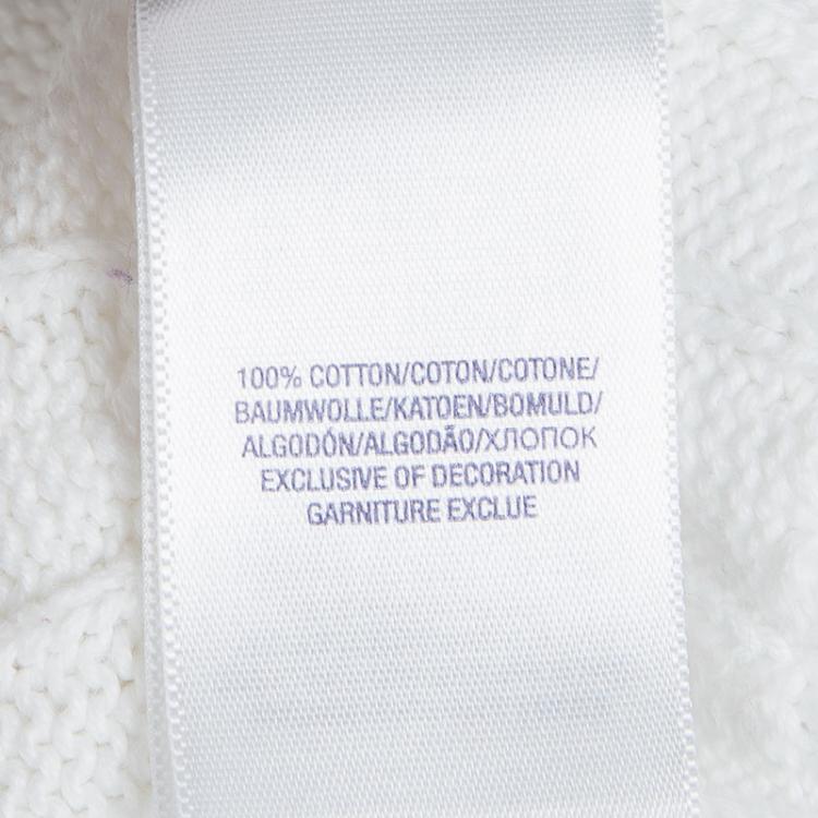 Pre Owned Polo By Ralph Lauren White Cable Knit Sweater 8 Yrs