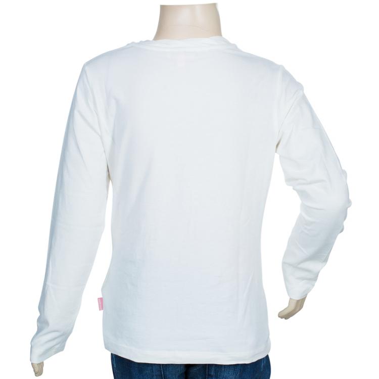 مملوكة مسبقًا Roberto Cavalli Angels Cream Heart Logo Print Long Sleeve Tshirt 10 Yrs