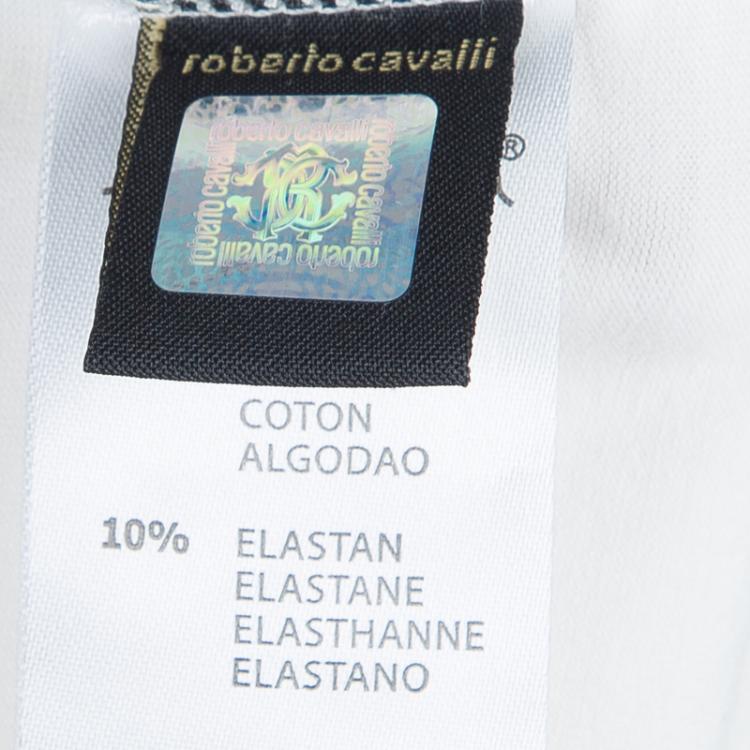 مملوكة مسبقًا Roberto Cavalli Angels Cream Heart Logo Print Long Sleeve Tshirt 10 Yrs