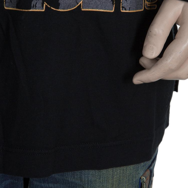 Pre Owned  Roberto Cavalli Devils Black Rubber Graphic Print Long Sleeve Tshirt 8 Yrs