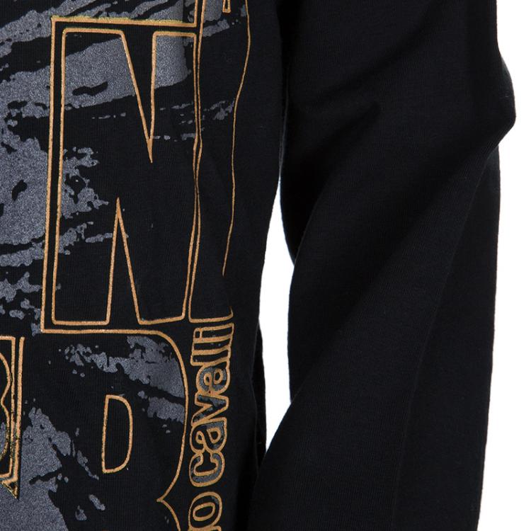Pre Owned  Roberto Cavalli Devils Black Rubber Graphic Print Long Sleeve Tshirt 8 Yrs
