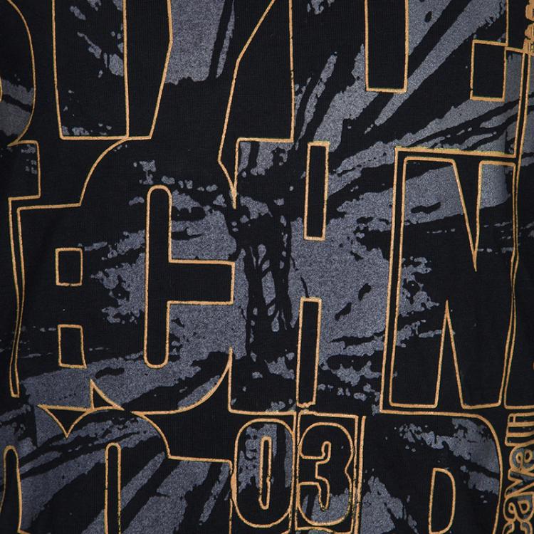 Pre Owned  Roberto Cavalli Devils Black Rubber Graphic Print Long Sleeve Tshirt 8 Yrs