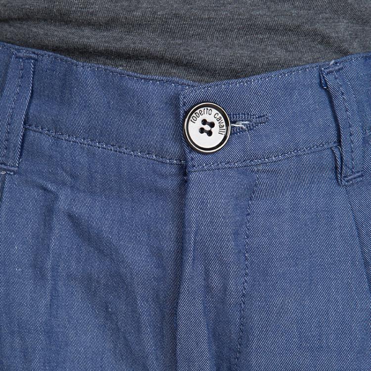 Pre Owned Roberto Cavalli Devils Indigo Chambray Pants 10 Yrs