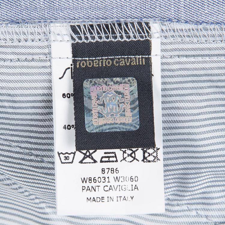 Pre Owned Roberto Cavalli Devils Indigo Chambray Pants 10 Yrs