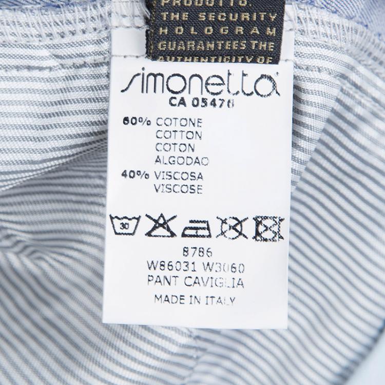 Pre Owned Roberto Cavalli Devils Indigo Chambray Pants 10 Yrs