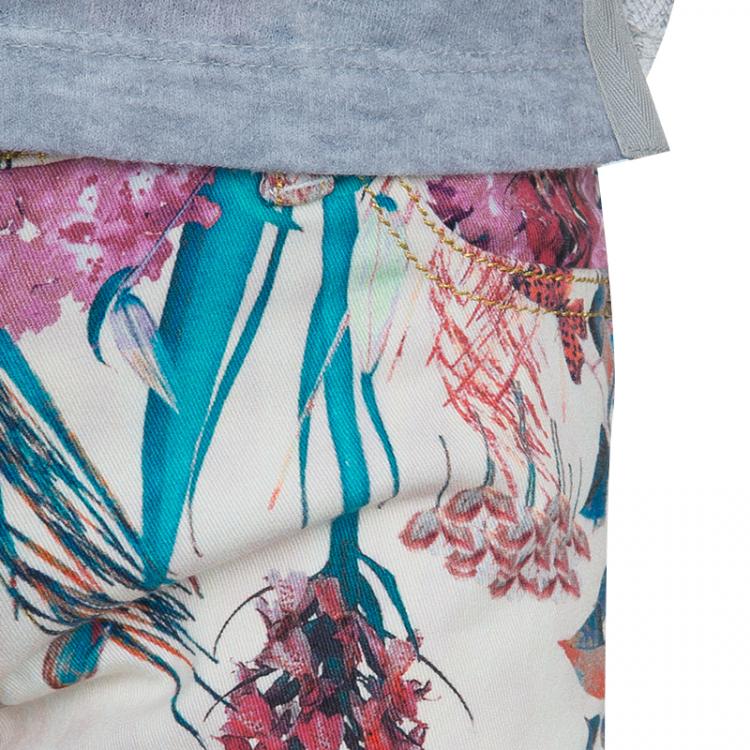 Pre Owned Roberto Cavalli Multicolor Floral Print Jeans 6 Yrs