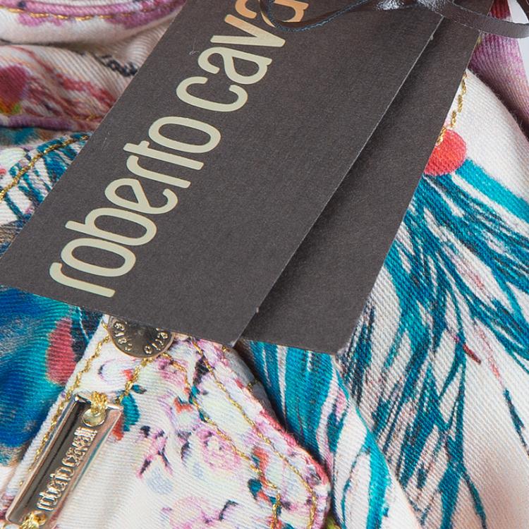 Pre Owned Roberto Cavalli Multicolor Floral Print Jeans 6 Yrs