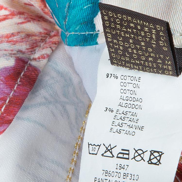 Pre Owned Roberto Cavalli Multicolor Floral Print Jeans 6 Yrs