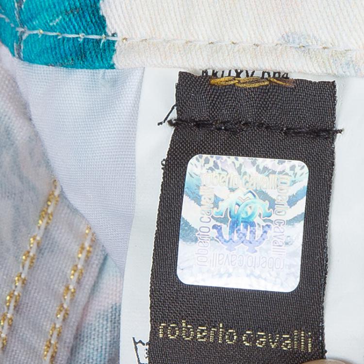 Pre Owned Roberto Cavalli Multicolor Floral Print Jeans 6 Yrs