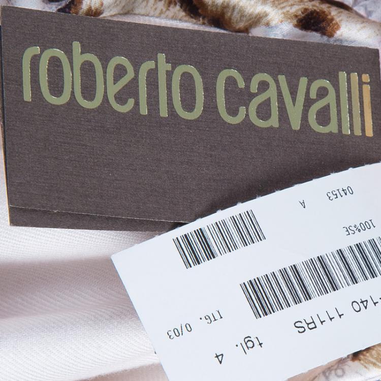 Pre Owned Roberto Cavalli Leopard Print Long Sleeve Peplum Shirt 4 Yrs