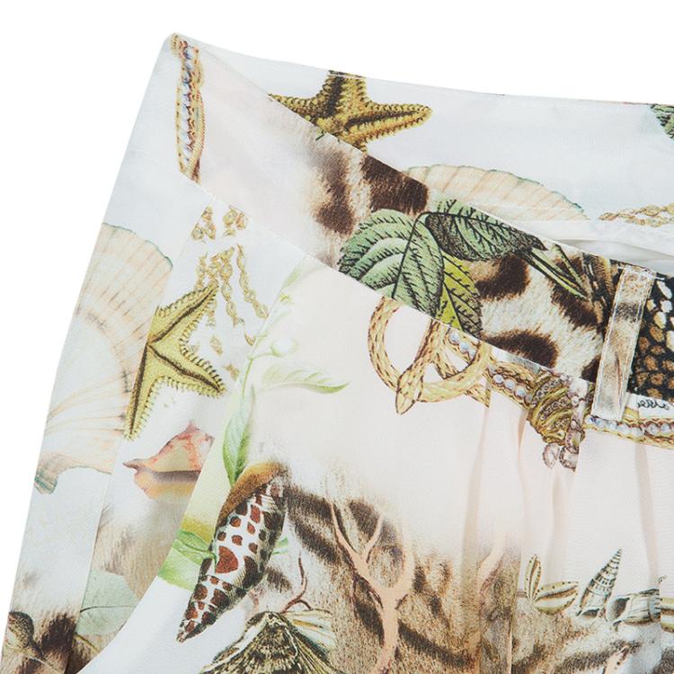 Pre Owned Roberto Cavalli Leopard Print Pleated Shorts 12 Yrs