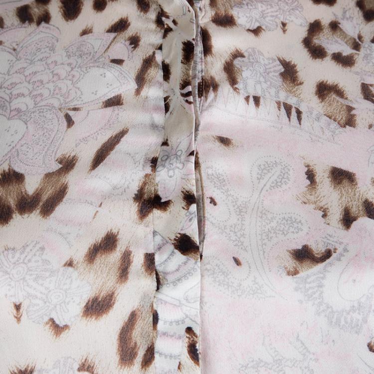 مملوكة مسبقًا Roberto Cavalli Leopard Print Long Sleeve Peplum Shirt M