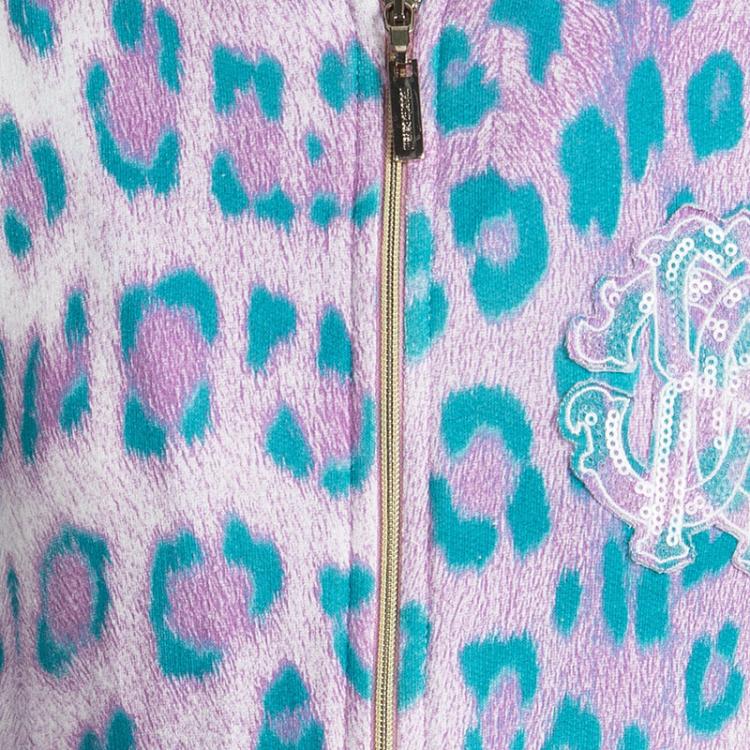 Pre Owned Roberto Cavalli Multicolor Leopard Printed Tracksuit 10 Yrs