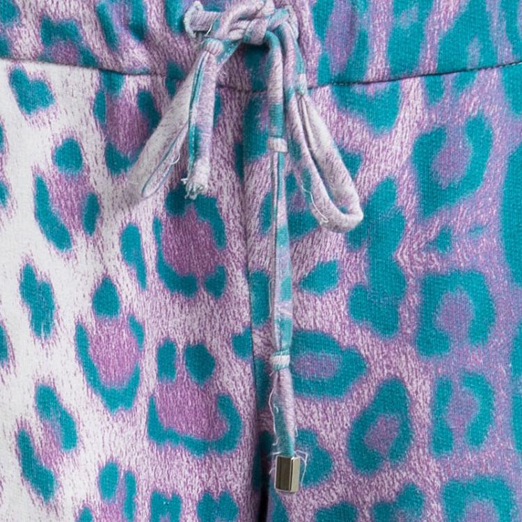 Pre Owned Roberto Cavalli Multicolor Leopard Printed Tracksuit 10 Yrs