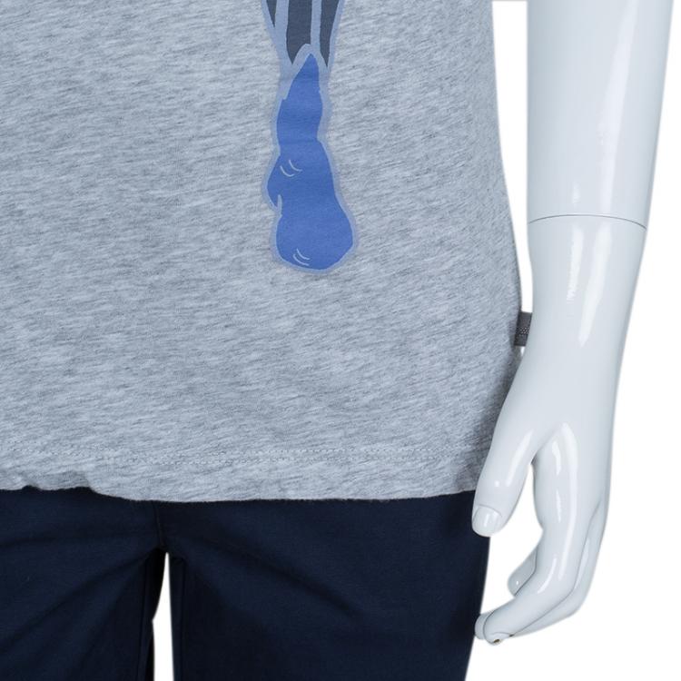 مملوكة مسبقًا  Stella Mccartney Kids Grey Super Hero Print T- Shirt 8 Yrs