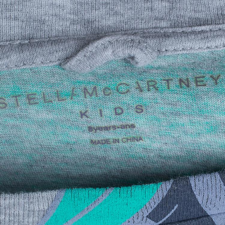 مملوكة مسبقًا  Stella Mccartney Kids Grey Super Hero Print T- Shirt 8 Yrs