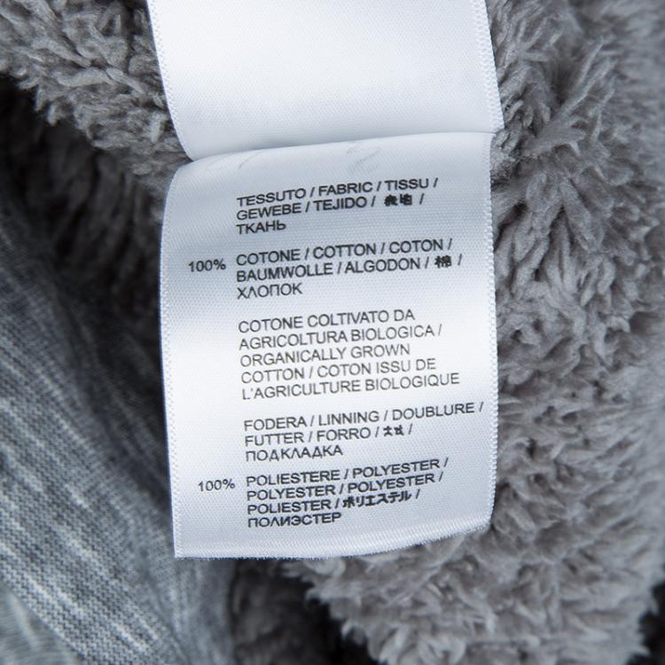 مملوكة مسبقًا Stella McCartney Kids Grey Slub Knit Bear Hood Detail Zip Front Jacket 4 Yrs