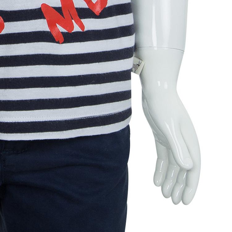 Pre Owned Stella McCartney Kids Striped Jersey Donut Print Crew Neck T-Shirt 6 Yrs