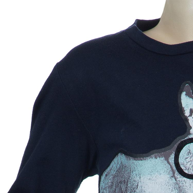 Pre Owned Stella McCartney Kids Navy Blue Graphic Print Long Sleeve T Shirt 8 Yrs