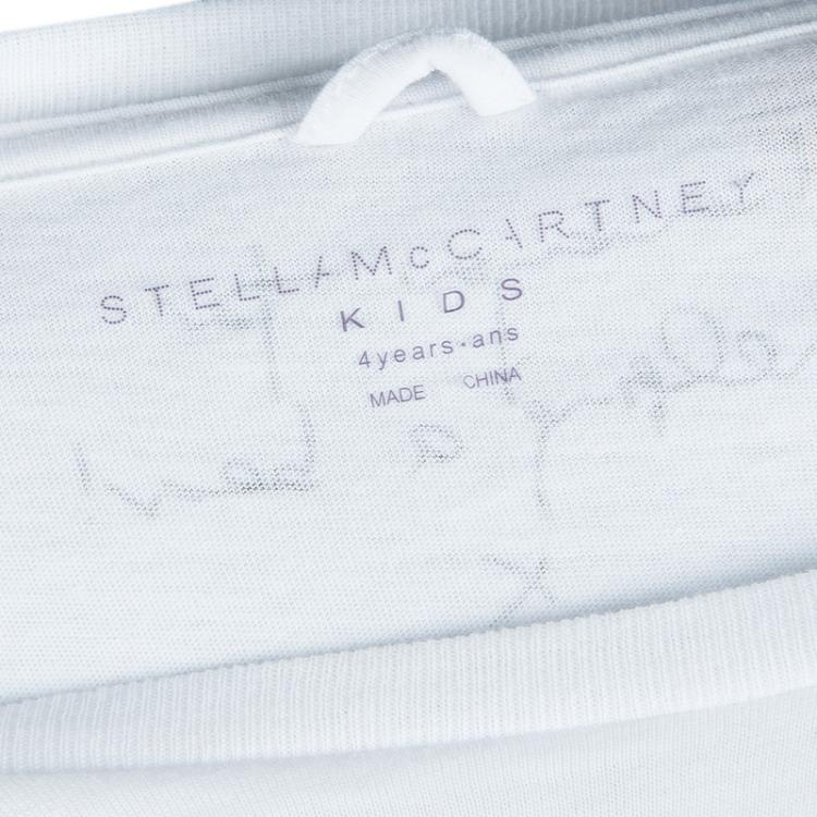Pre Owned Stella McCartney Kids White Polar Bear Print T-Shirt 4 Yrs