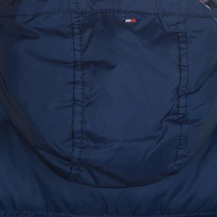 Pre Owned Tommy Hilfiger Blue Quilted Hooded Nirvada Down Jacket 4 Yrs