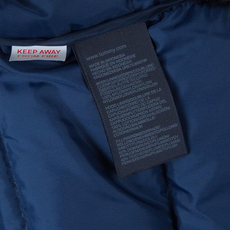 Pre Owned Tommy Hilfiger Blue Quilted Hooded Nirvada Down Jacket 4 Yrs