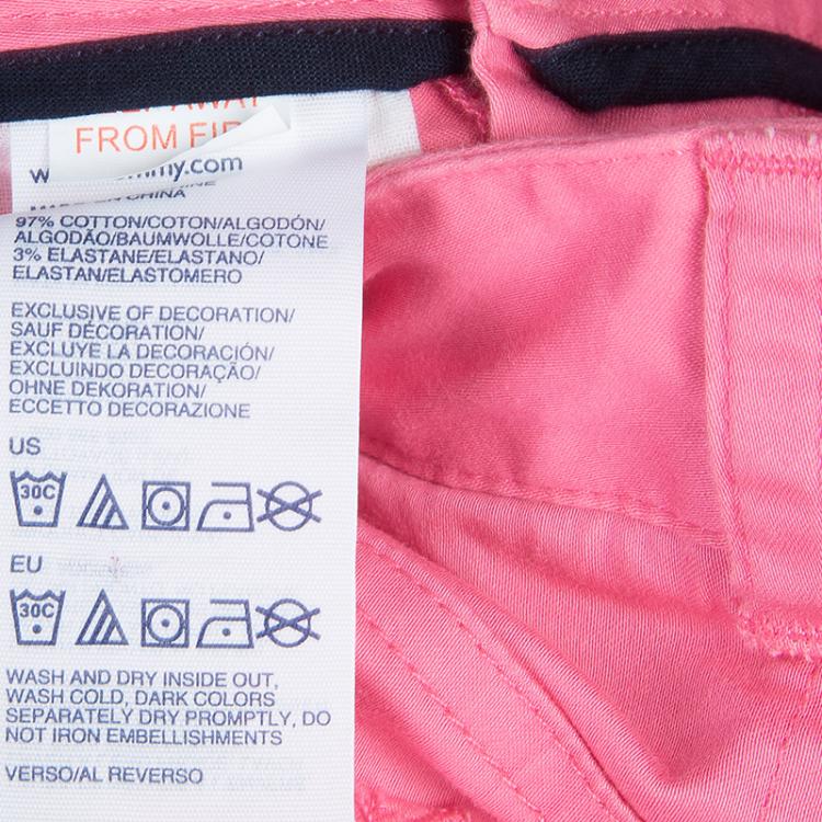 Pre Owned Tommy Hilfiger Pink Cotton Pants 6 Yrs