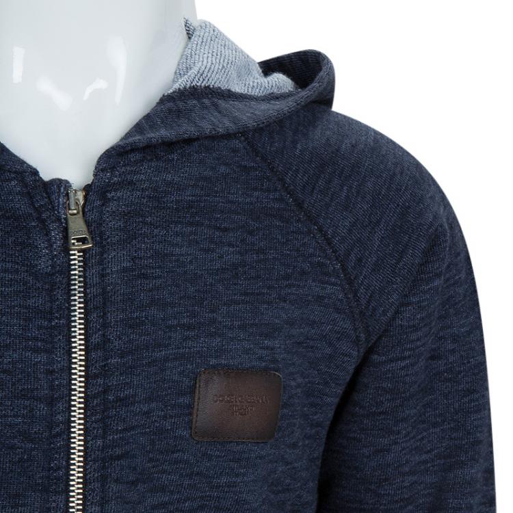 Pre Owned Dolce and Gabbana Washed Indigo Terry Hooded Sweatshirt 4 Yrs